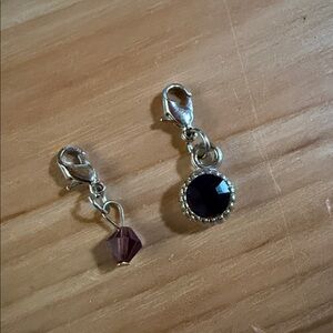Charms Bracelet Necklace Silver Time Purple Stones - MORE PICS TO COME